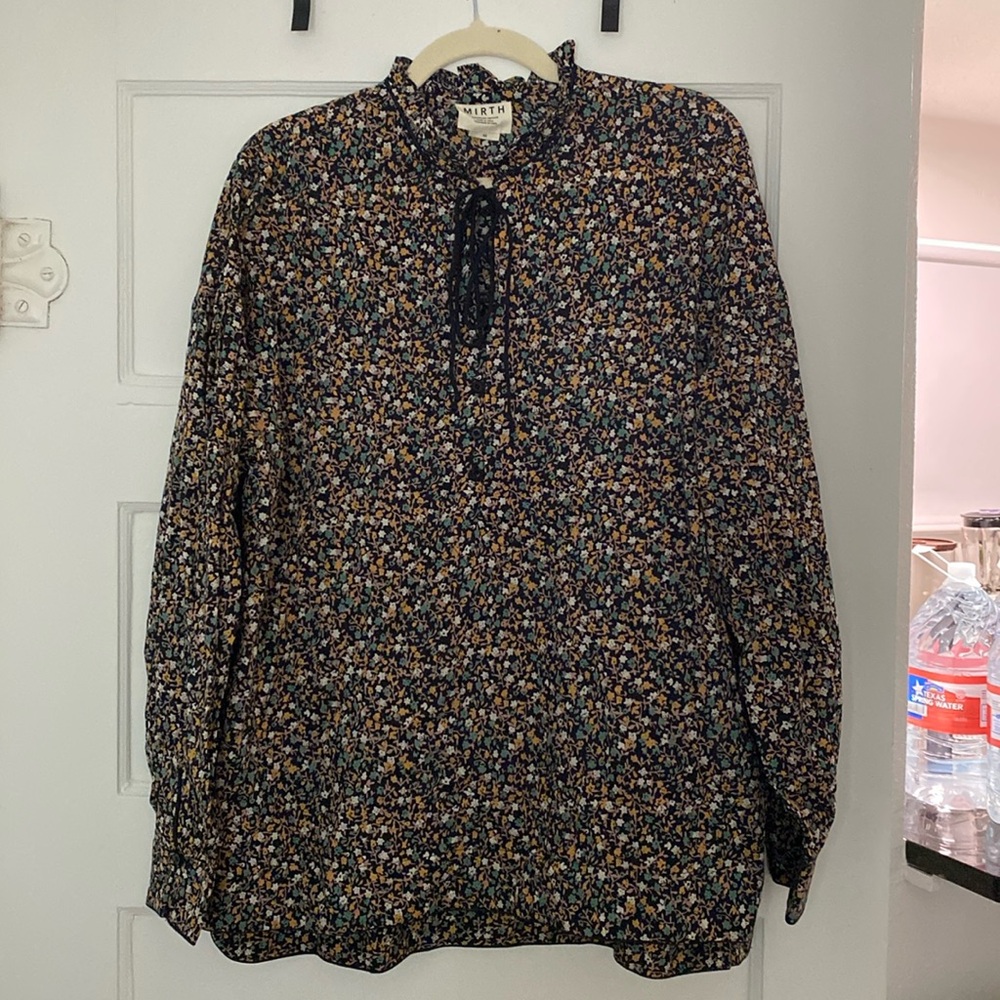 Mirth Tie Neck Floral Blouse